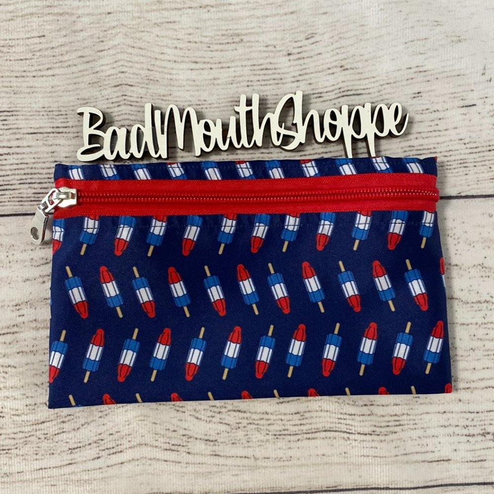 *Handmade Upcycled Harveys Rocket Pop Zip N Go Zippie Pouch